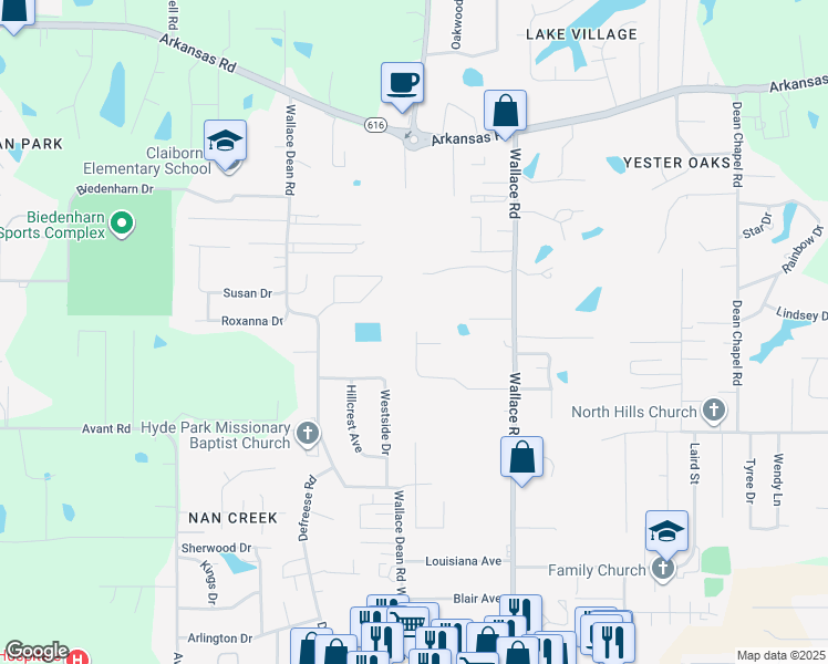 map of restaurants, bars, coffee shops, grocery stores, and more near 399 Chadwick Dr in West Monroe