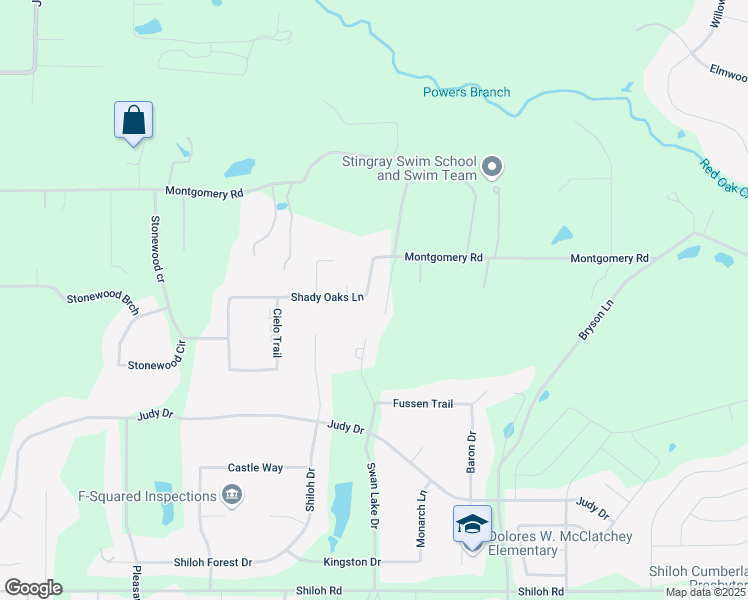 map of restaurants, bars, coffee shops, grocery stores, and more near 6410 Shady Oaks Lane in Midlothian