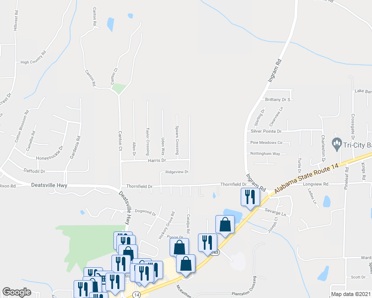 map of restaurants, bars, coffee shops, grocery stores, and more near 287 Ridgeview Drive in Millbrook
