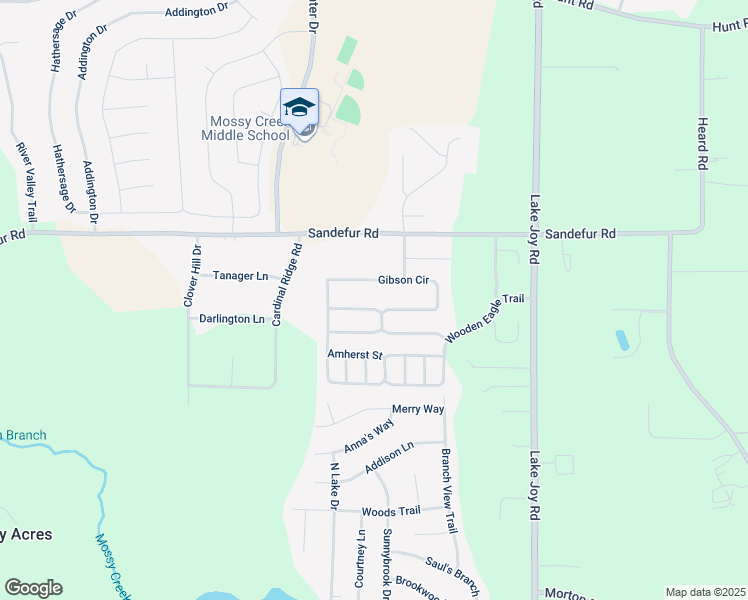 map of restaurants, bars, coffee shops, grocery stores, and more near 307 Loneoak Trail in Kathleen