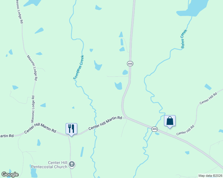 map of restaurants, bars, coffee shops, grocery stores, and more near 9921 Mississippi 495 in Meridian