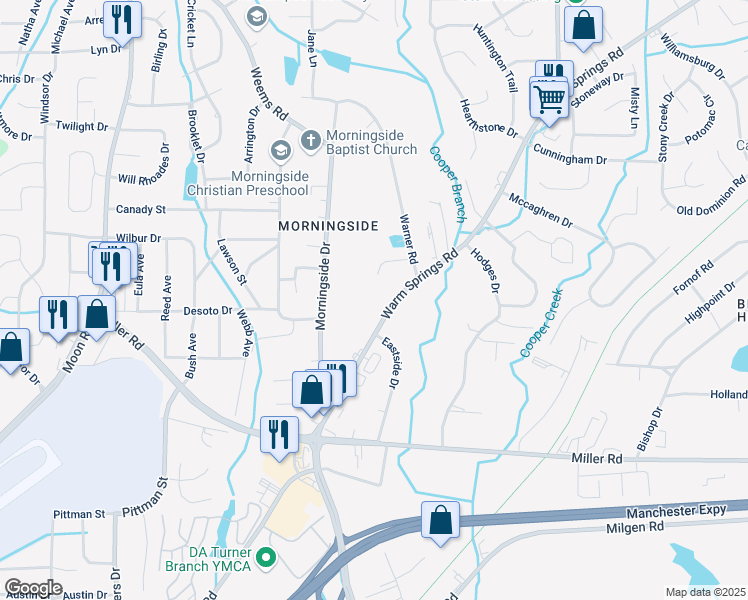 map of restaurants, bars, coffee shops, grocery stores, and more near 4532 Warner Court in Columbus