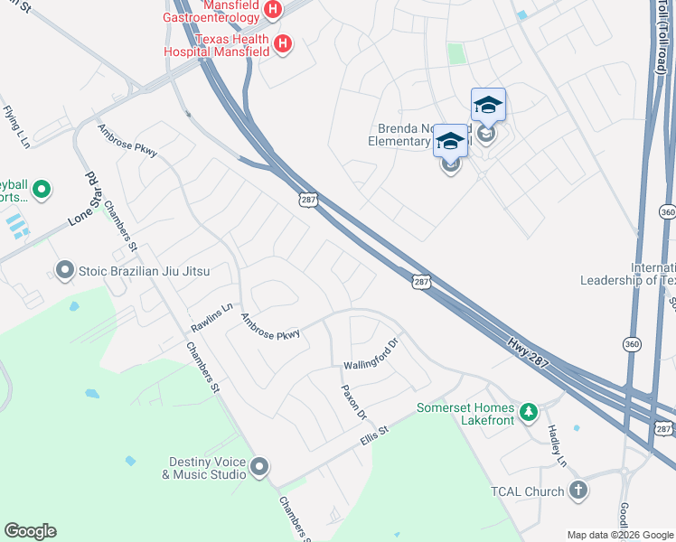 map of restaurants, bars, coffee shops, grocery stores, and more near 2609 Creswick Drive in Venus