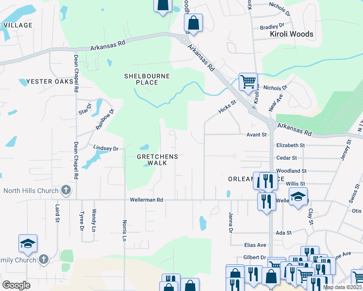 map of restaurants, bars, coffee shops, grocery stores, and more near 1009 Hicks St in West Monroe