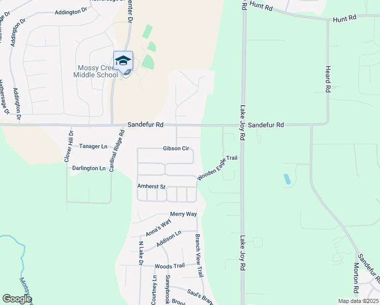 map of restaurants, bars, coffee shops, grocery stores, and more near 204 Gibson Circle in Kathleen