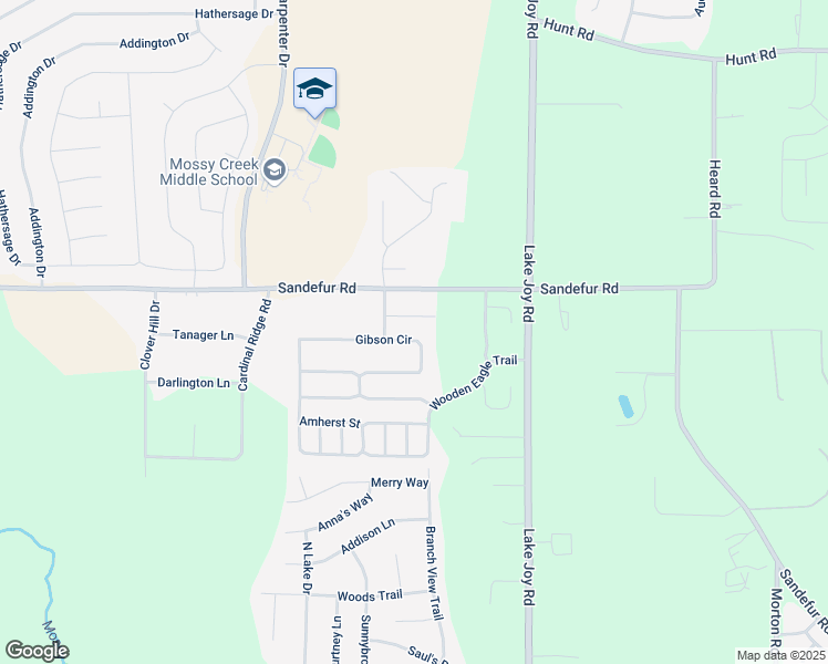 map of restaurants, bars, coffee shops, grocery stores, and more near 204 Gibson Circle in Kathleen