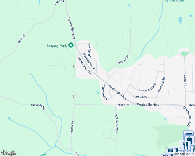 map of restaurants, bars, coffee shops, grocery stores, and more near 1548-1550 Deatsville Hwy in Millbrook