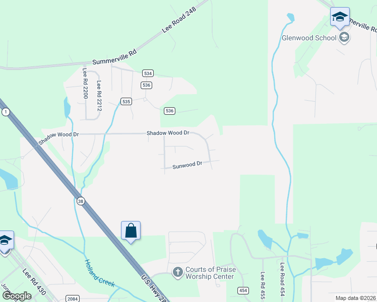 map of restaurants, bars, coffee shops, grocery stores, and more near 80 Tree Top Hill in Smiths Station