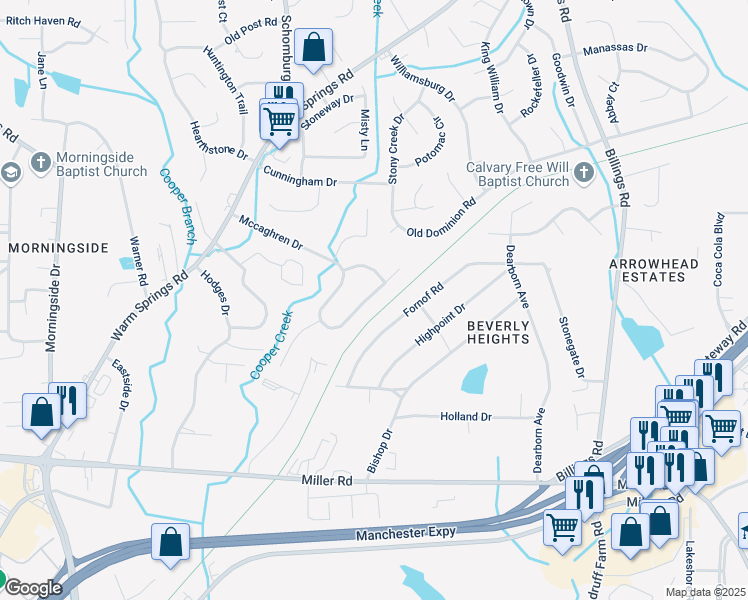 map of restaurants, bars, coffee shops, grocery stores, and more near 5356 Mccaghren Drive in Columbus
