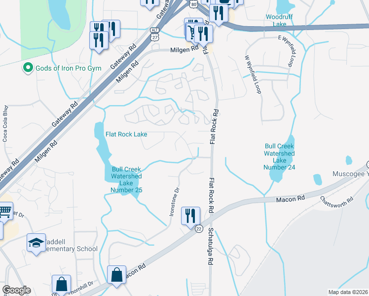 map of restaurants, bars, coffee shops, grocery stores, and more near 5925 Ironstone Drive in Columbus