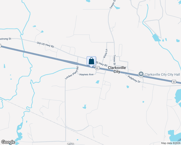 map of restaurants, bars, coffee shops, grocery stores, and more near 216 Haynes Ave in Gladewater