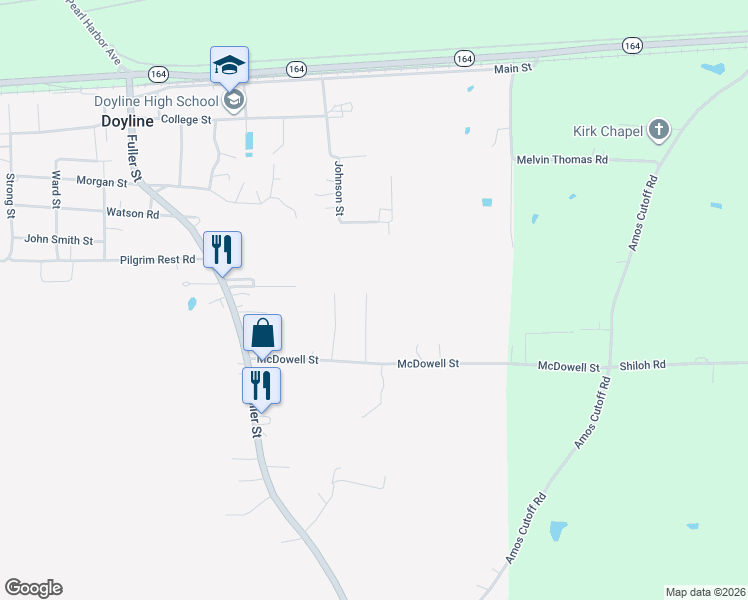 map of restaurants, bars, coffee shops, grocery stores, and more near 175 Stanley Road in Doyline