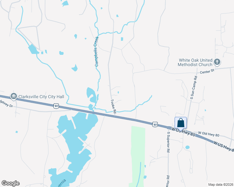 map of restaurants, bars, coffee shops, grocery stores, and more near 338 Tooke Road in White Oak