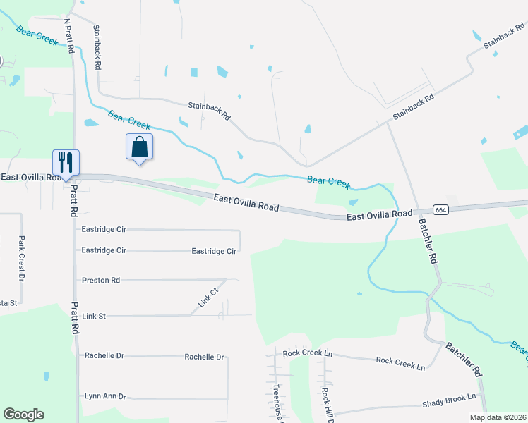 map of restaurants, bars, coffee shops, grocery stores, and more near 1011 Farm to Market Road 664 in Red Oak