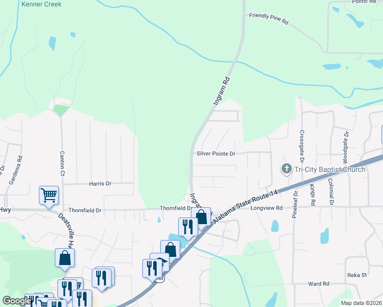 map of restaurants, bars, coffee shops, grocery stores, and more near County Road 3 in Millbrook