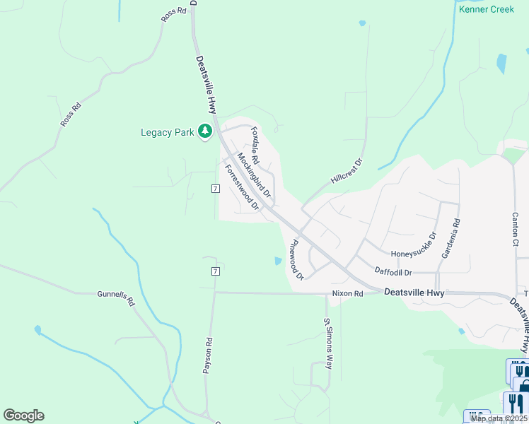map of restaurants, bars, coffee shops, grocery stores, and more near 1555 Deatsville Highway in Millbrook