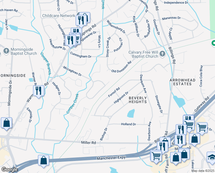 map of restaurants, bars, coffee shops, grocery stores, and more near 5360 Mccaghren Drive in Columbus