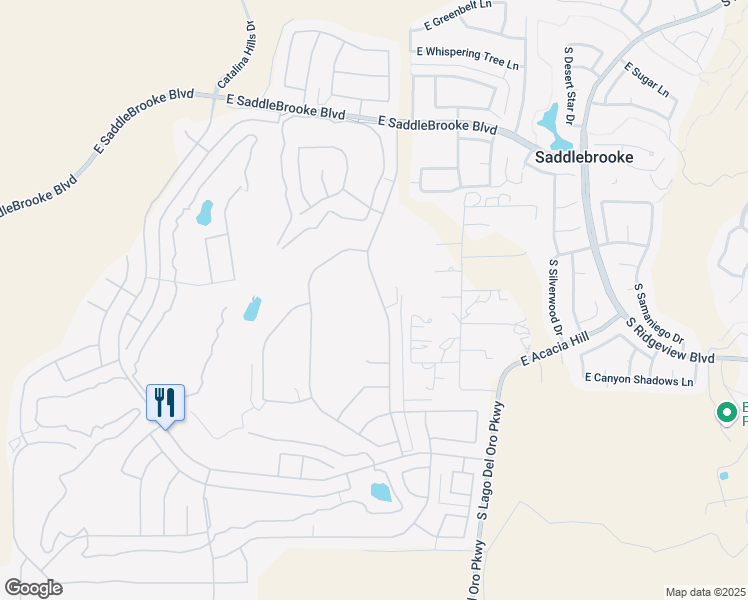 map of restaurants, bars, coffee shops, grocery stores, and more near 38253 South Desert Bluff Drive in Tucson