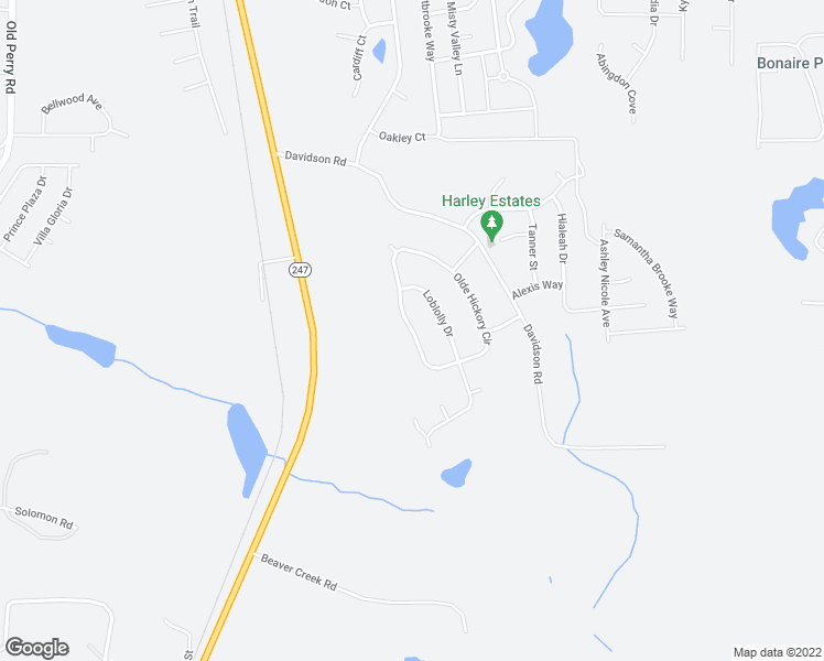 map of restaurants, bars, coffee shops, grocery stores, and more near 221 Olde Hickory Circle in Bonaire