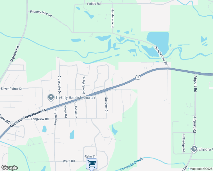 map of restaurants, bars, coffee shops, grocery stores, and more near Highway 143 in Elmore