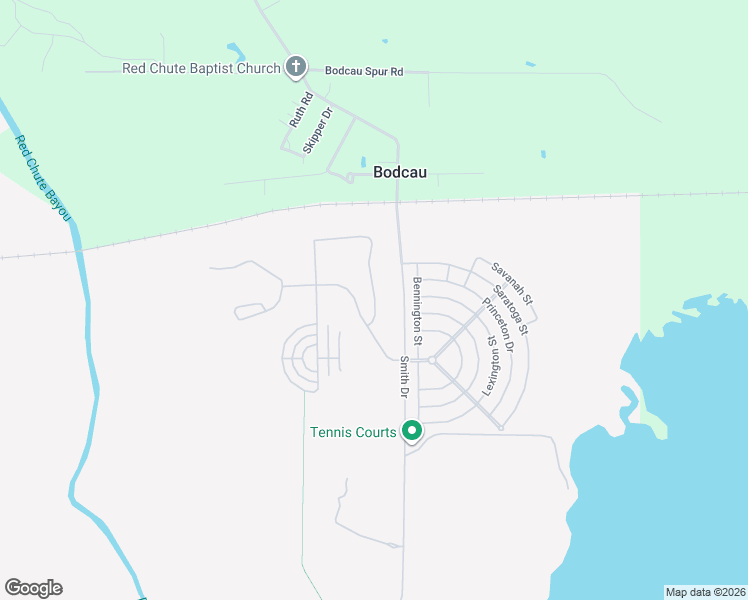 map of restaurants, bars, coffee shops, grocery stores, and more near 700-798 Levitow Circle in Barksdale AFB