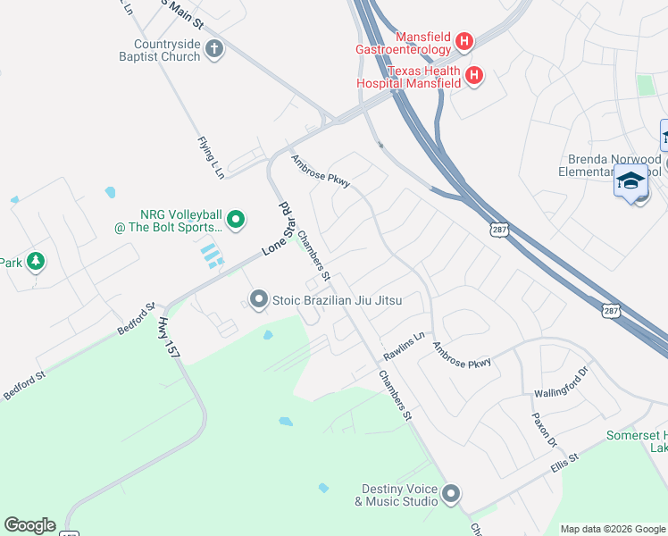 map of restaurants, bars, coffee shops, grocery stores, and more near 2440 Chambers Street in Venus