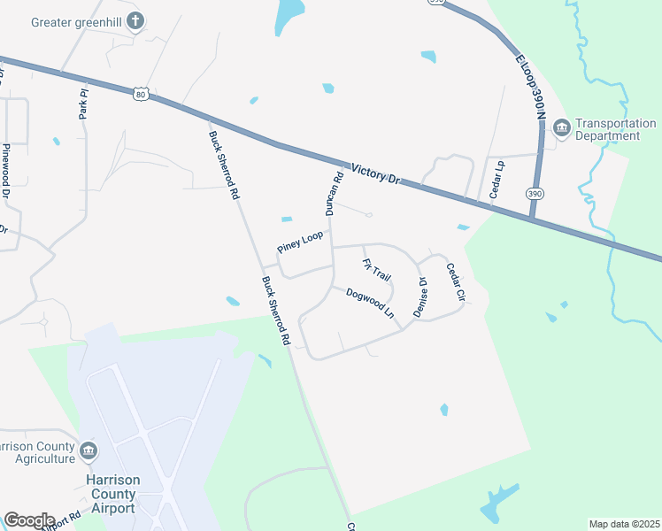 map of restaurants, bars, coffee shops, grocery stores, and more near 103 Piney Loop in Marshall