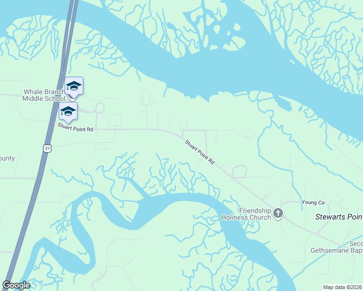 map of restaurants, bars, coffee shops, grocery stores, and more near 126 Stuart Point Road in Seabrook