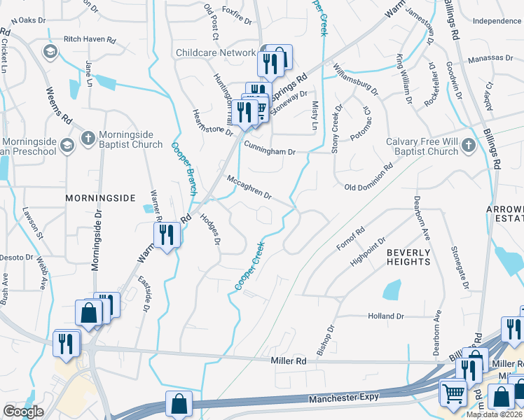 map of restaurants, bars, coffee shops, grocery stores, and more near 5960 East Heights Drive in Columbus