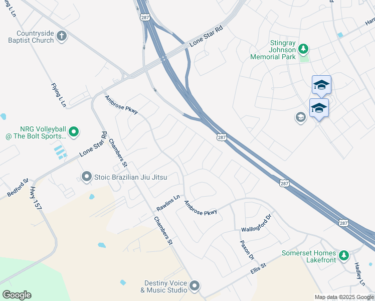 map of restaurants, bars, coffee shops, grocery stores, and more near 2603 Melrose Drive in Venus