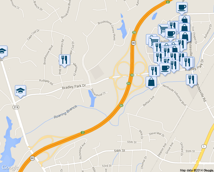 map of restaurants, bars, coffee shops, grocery stores, and more near 4 Stoneshoal Court in Columbus