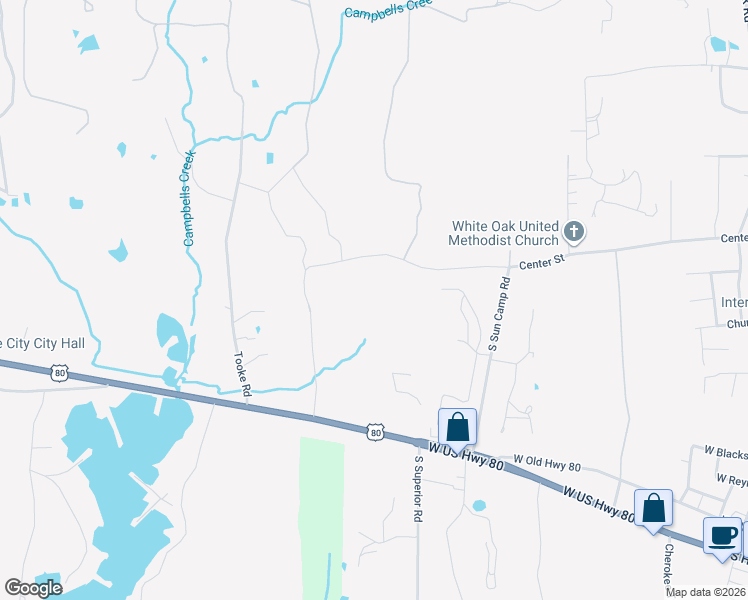 map of restaurants, bars, coffee shops, grocery stores, and more near 525 Venus Road in White Oak