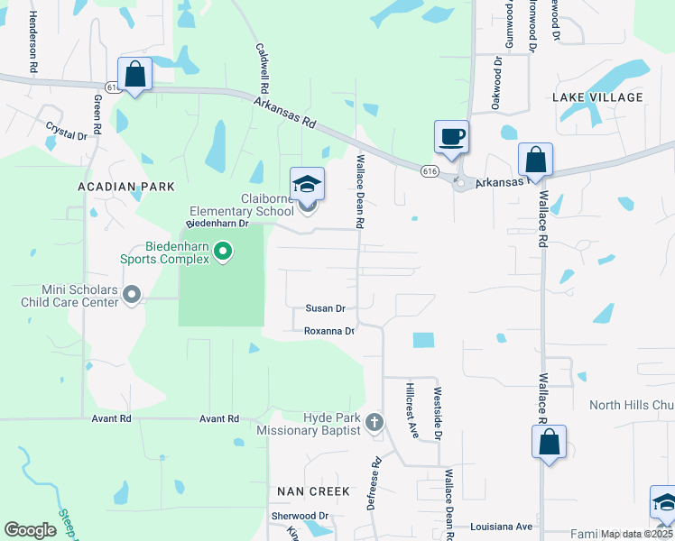 map of restaurants, bars, coffee shops, grocery stores, and more near 941 Wallace Dean Rd in West Monroe