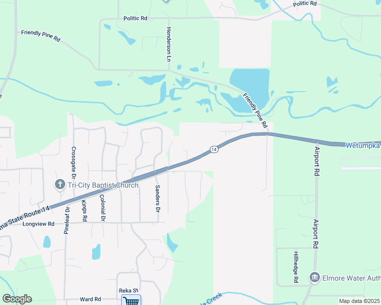 map of restaurants, bars, coffee shops, grocery stores, and more near 2198 Alabama 14 in Elmore