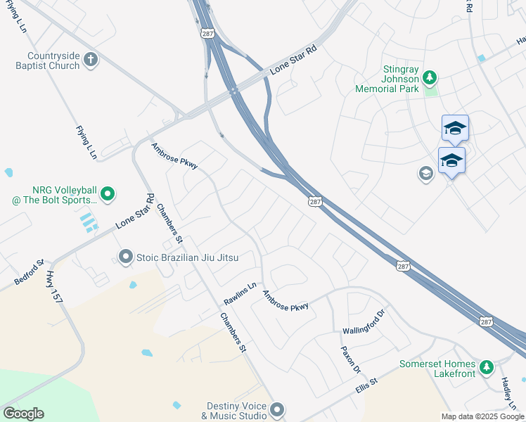map of restaurants, bars, coffee shops, grocery stores, and more near 2603 Melrose Drive in Venus