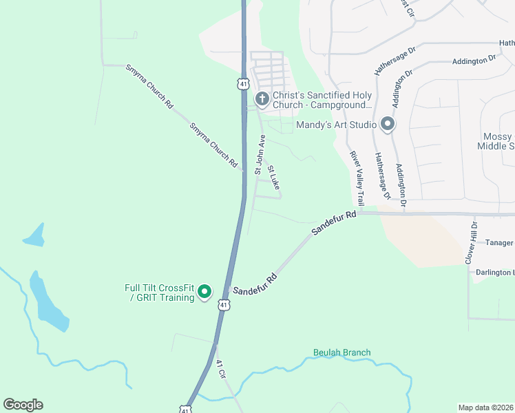 map of restaurants, bars, coffee shops, grocery stores, and more near 100 Saint John Avenue in Fort Valley