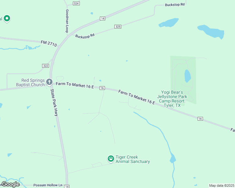 map of restaurants, bars, coffee shops, grocery stores, and more near 2300 Farm To Market 16 East in Tyler