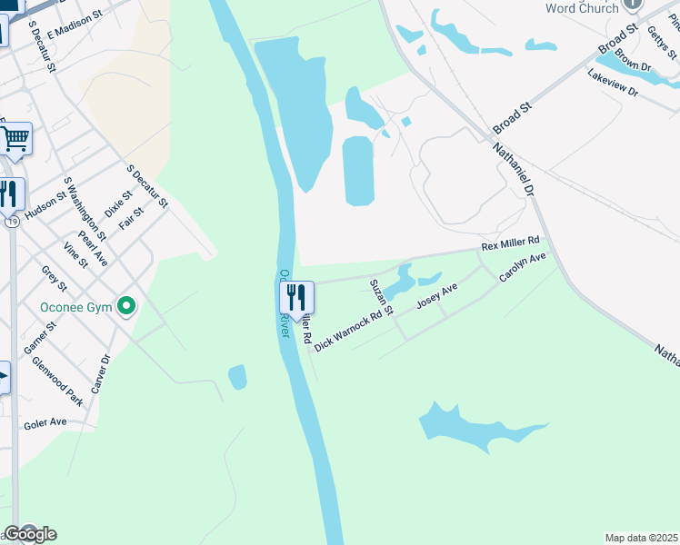 map of restaurants, bars, coffee shops, grocery stores, and more near 201 Rex Miller Road in East Dublin