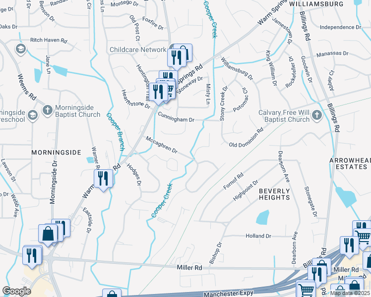 map of restaurants, bars, coffee shops, grocery stores, and more near 5248 Spinnaker Court in Columbus