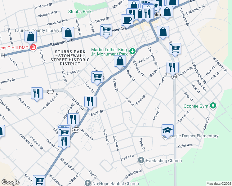 map of restaurants, bars, coffee shops, grocery stores, and more near 316 Saxon Street in Dublin