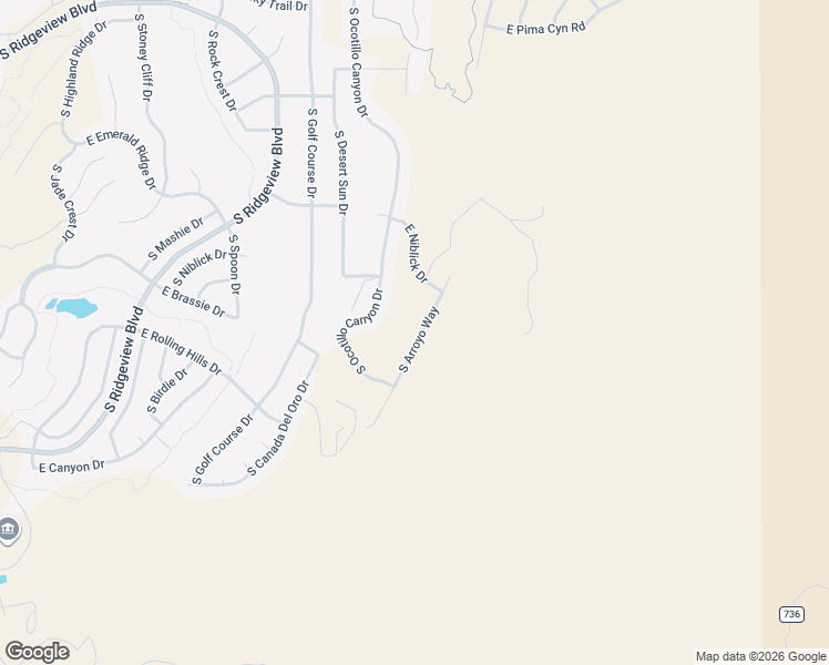 map of restaurants, bars, coffee shops, grocery stores, and more near 37948 South Arroyo Way in Tucson