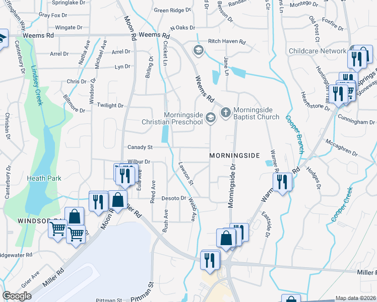 map of restaurants, bars, coffee shops, grocery stores, and more near 4335 Canady Street in Columbus