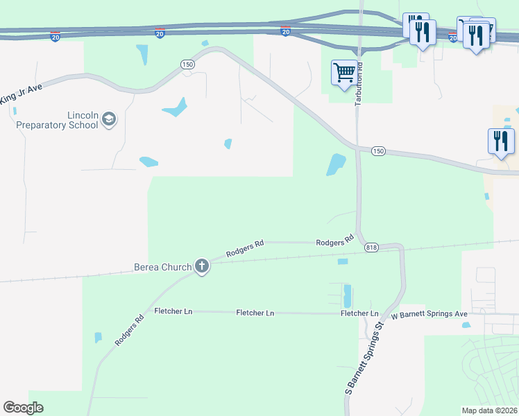 map of restaurants, bars, coffee shops, grocery stores, and more near 100-348 Rodgers Road in Ruston