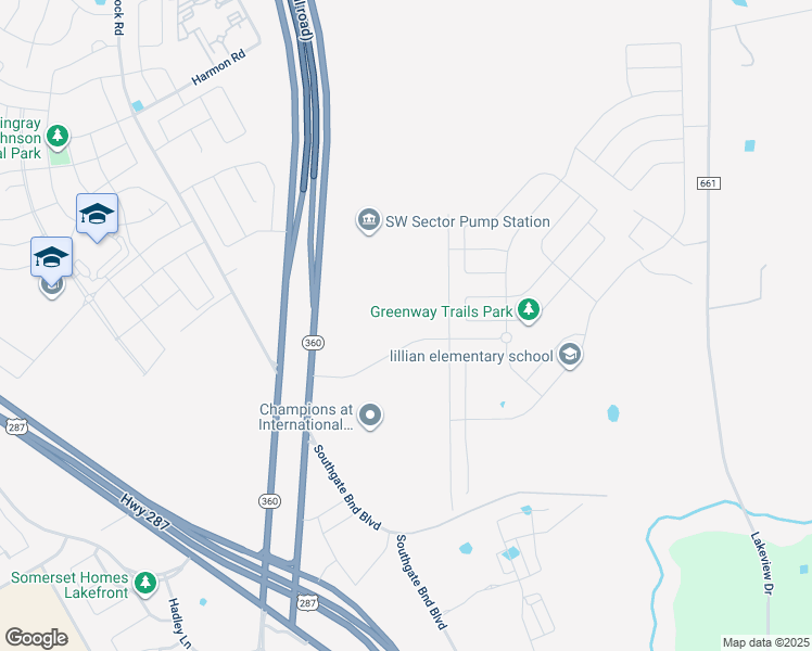 map of restaurants, bars, coffee shops, grocery stores, and more near Texas 360 in Midlothian