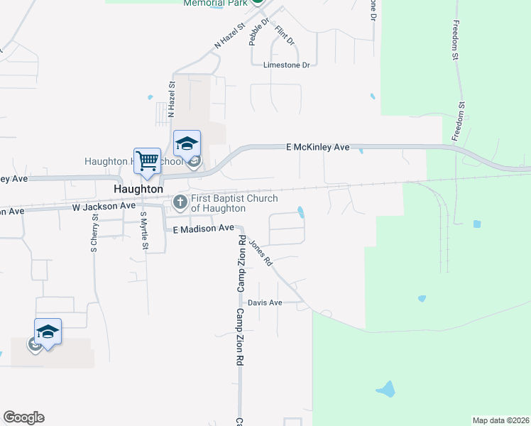 map of restaurants, bars, coffee shops, grocery stores, and more near 316 Mountain Ash Drive in Haughton