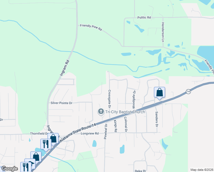 map of restaurants, bars, coffee shops, grocery stores, and more near 146-198 Silver Crest Road in Elmore