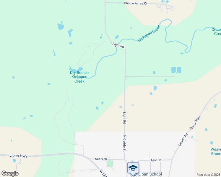 map of restaurants, bars, coffee shops, grocery stores, and more near 11140 Light Road in Lipan