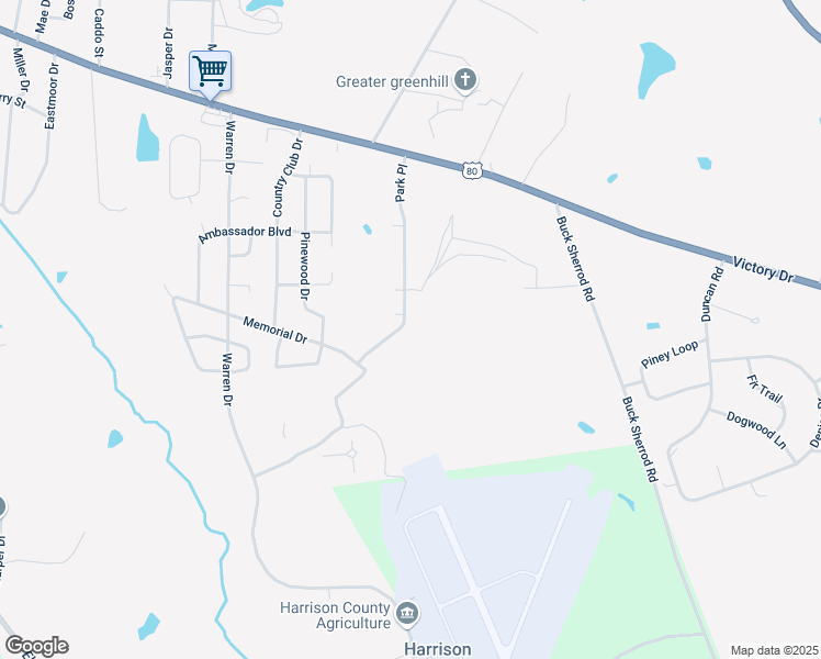 map of restaurants, bars, coffee shops, grocery stores, and more near 501 Park Place in Marshall