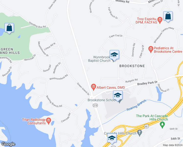 map of restaurants, bars, coffee shops, grocery stores, and more near 6000 River Road in Columbus