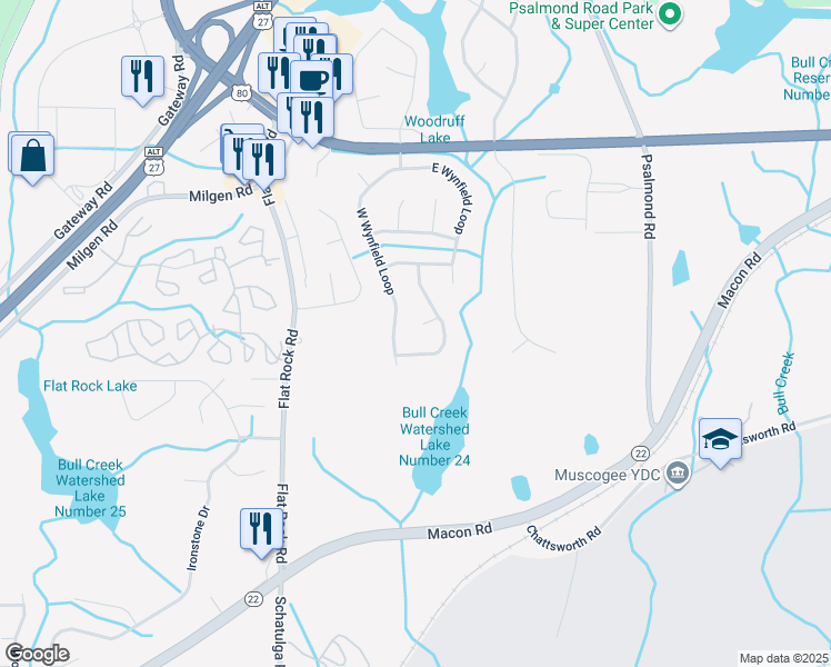 map of restaurants, bars, coffee shops, grocery stores, and more near 7214 Westport Court in Columbus